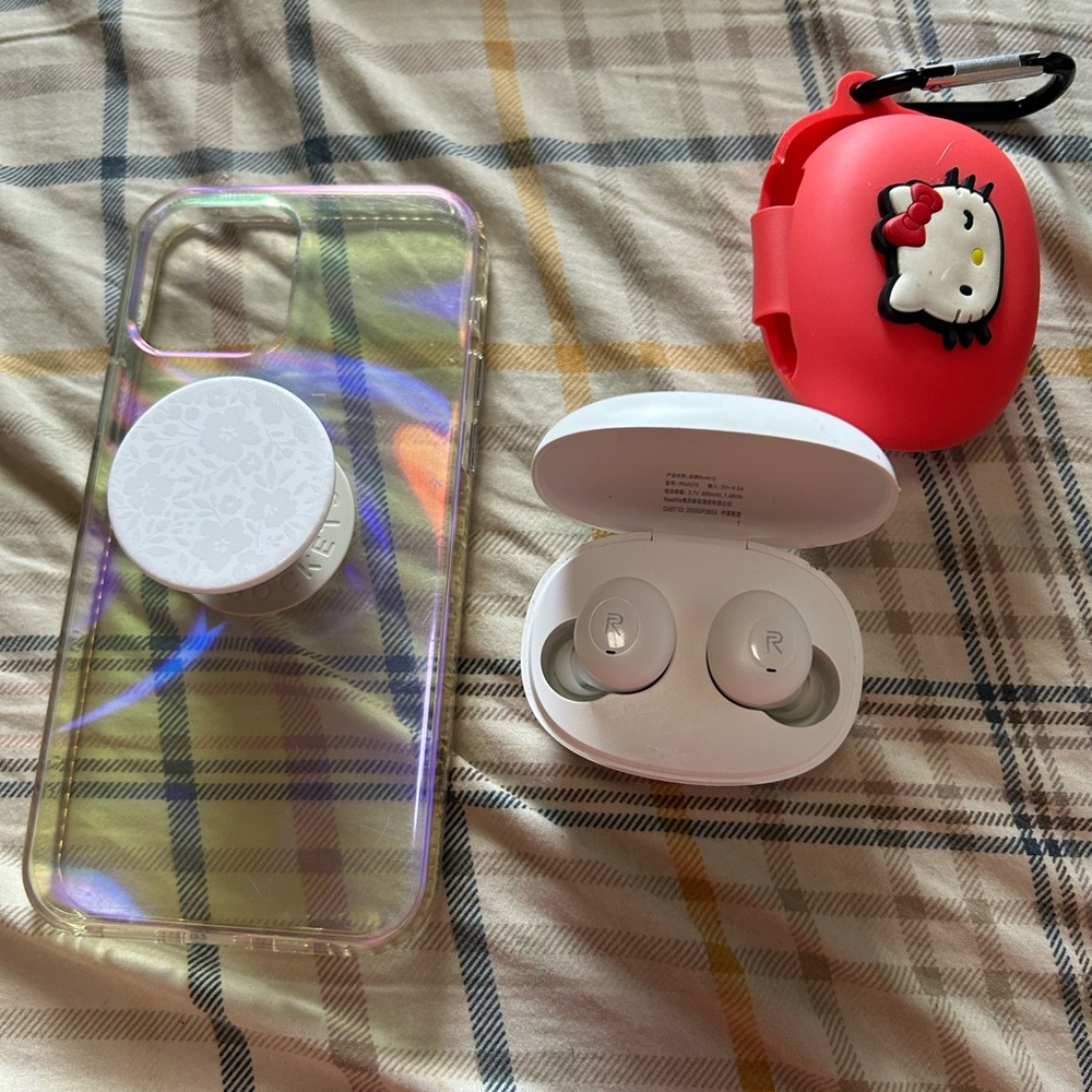 iPhone 12 case and Bluetooth earbuds bundle